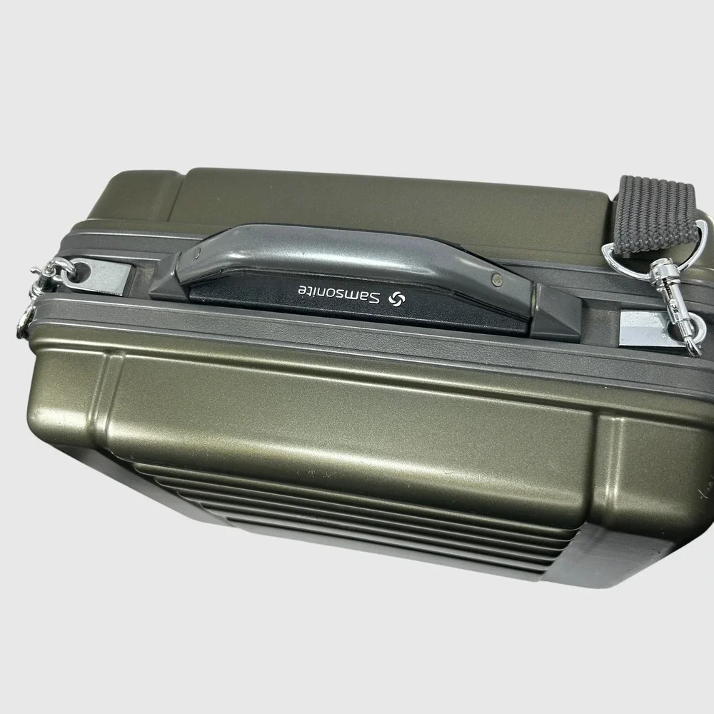 VTG with Key Samsonite Green Hard Camcorder Case Video Camera Tech Briefcase